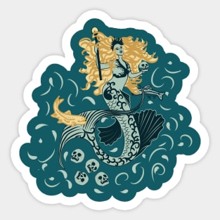 Gothic Mermaid Witch Sticker